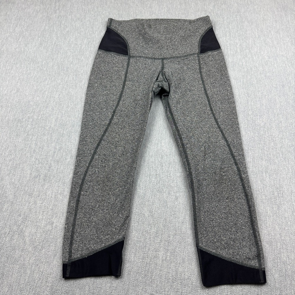 Lululemon Leggings Women 6 Gray Pace Rival Crop 22" Yoga Gym Athletic‎ Pants